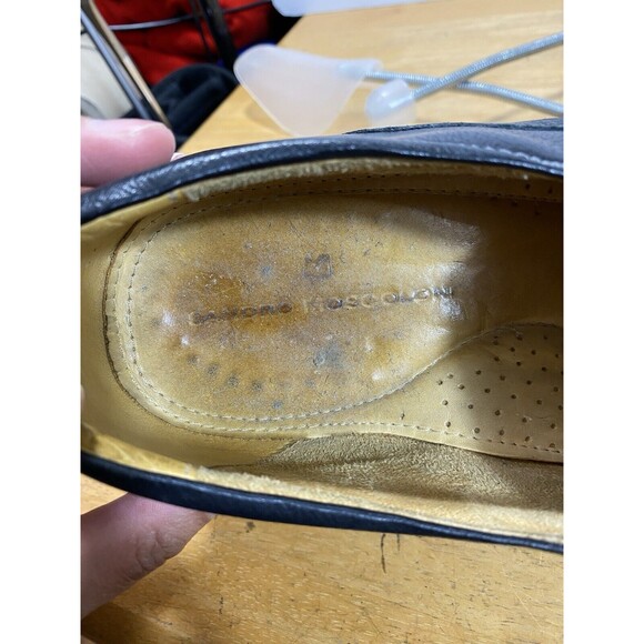 Sandro Moscoloni 17741LV Brazilian Black Leather Slip-on Dress Loafer Size 13 - Picture 9 of 10